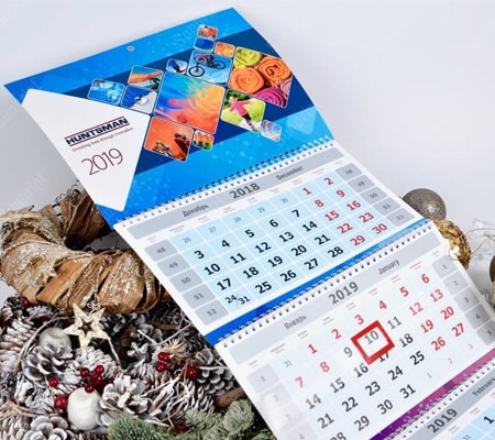 Трехрядный календарь с фото А4